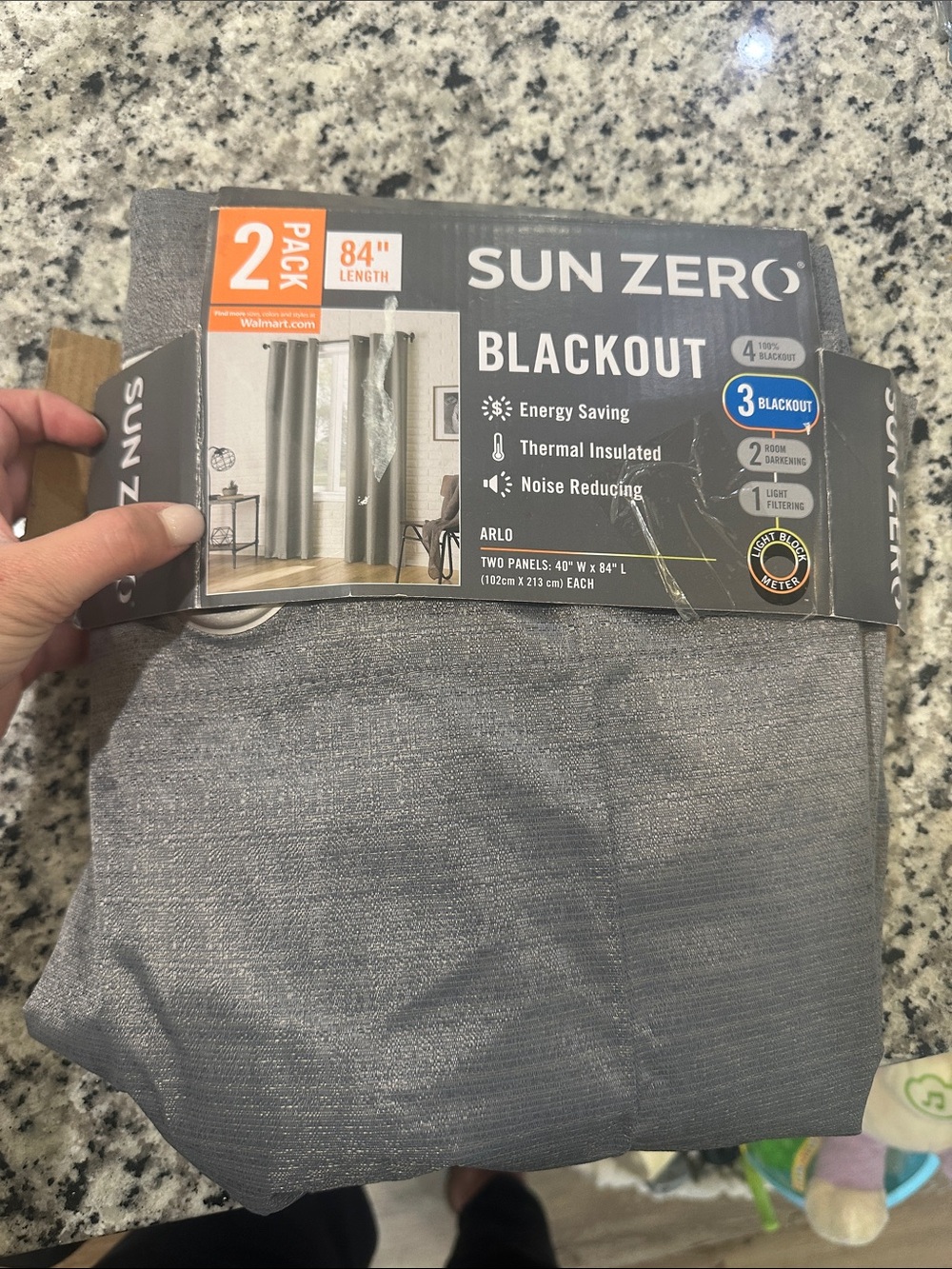 Sun Zero Blackout Curtain Panel 2-Pack in Gray